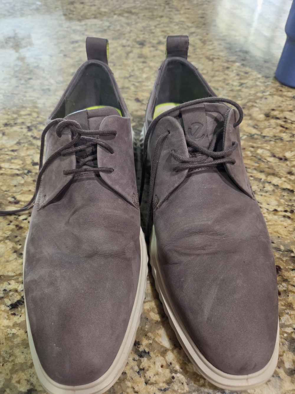Ecco Men's Grey Suede Casual Derby Shoes